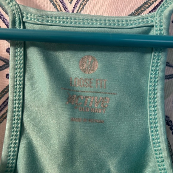 ACTIVE Teal Activewear Top with Under Cropped Tank Underneath/Ballooned Waist - Picture 5 of 8